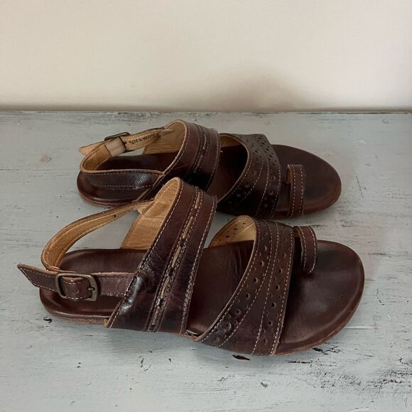 Bed Stu Brown Leather Flat Sandals | Size 7 - Picture 2 of 6